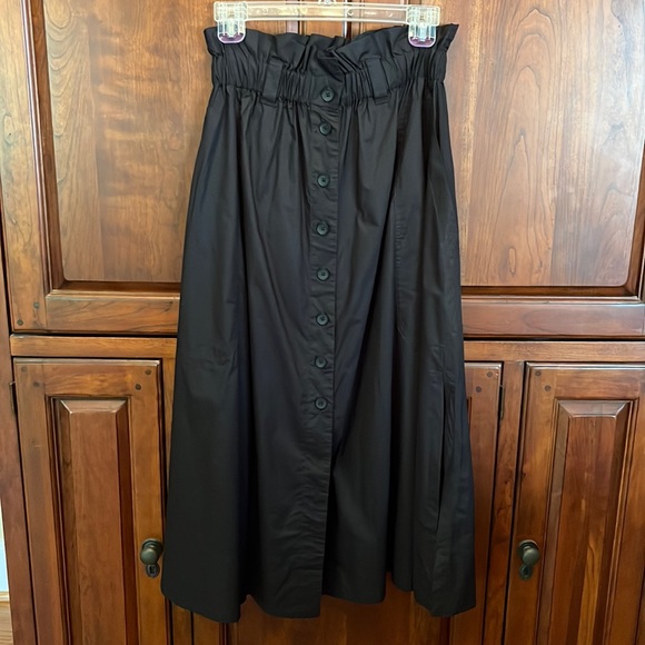 Everlane The Easy Button Front Skirt 100% Cotton in black Size XS NWT - Picture 7 of 13